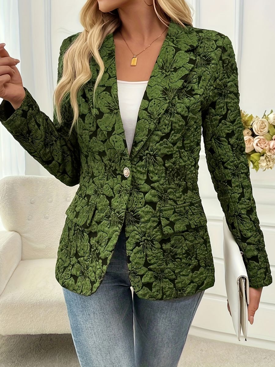 BLAZER CON TEXTURA FLORAL Blazer 08 Florebele Verde S 
