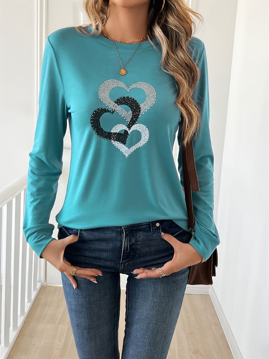 BLUSA CON ESTAMPADO DE CORAZÓN Blusa 06 Florebele 