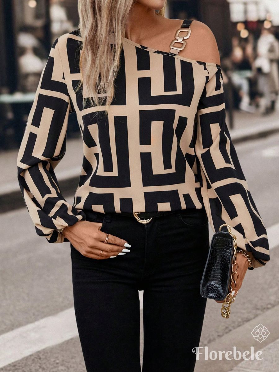 BLUSA CON ESTAMPADO GEOMÉTRICO Blusa 29 Florebele S 