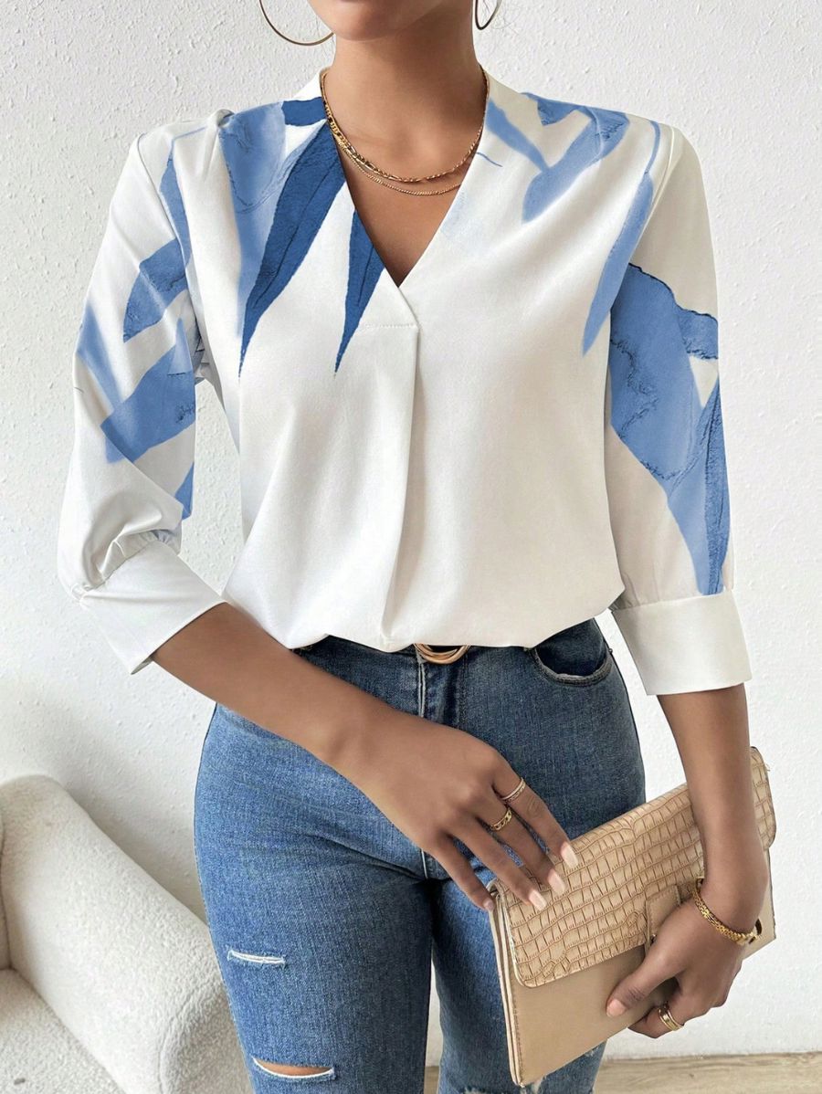 BLUSA DE MANGA TRES CUARTOS ESTAMPADA Blusa 13 Florebele 
