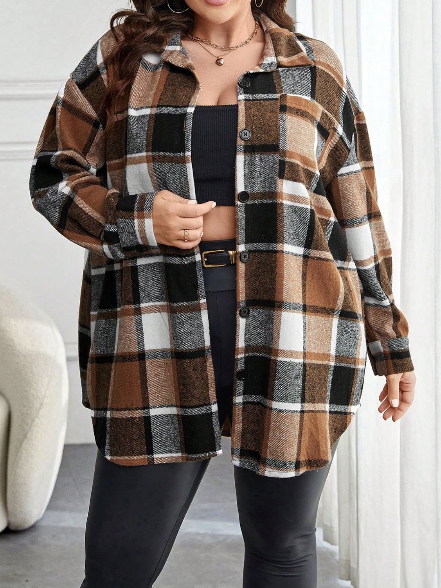 CAMISA A CUADROS Camisón Plus Size 13 Florebele 0XL 