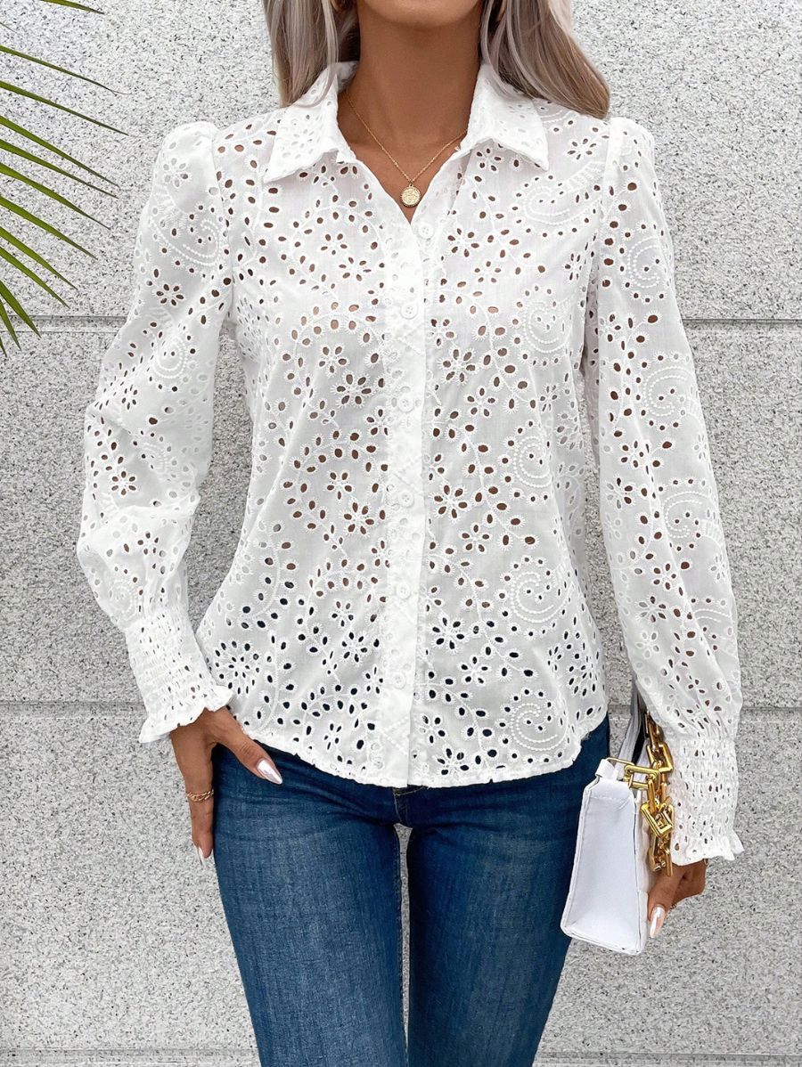 CAMISA CON BORDADO CON OJAL Camisa 32 Florebele S 