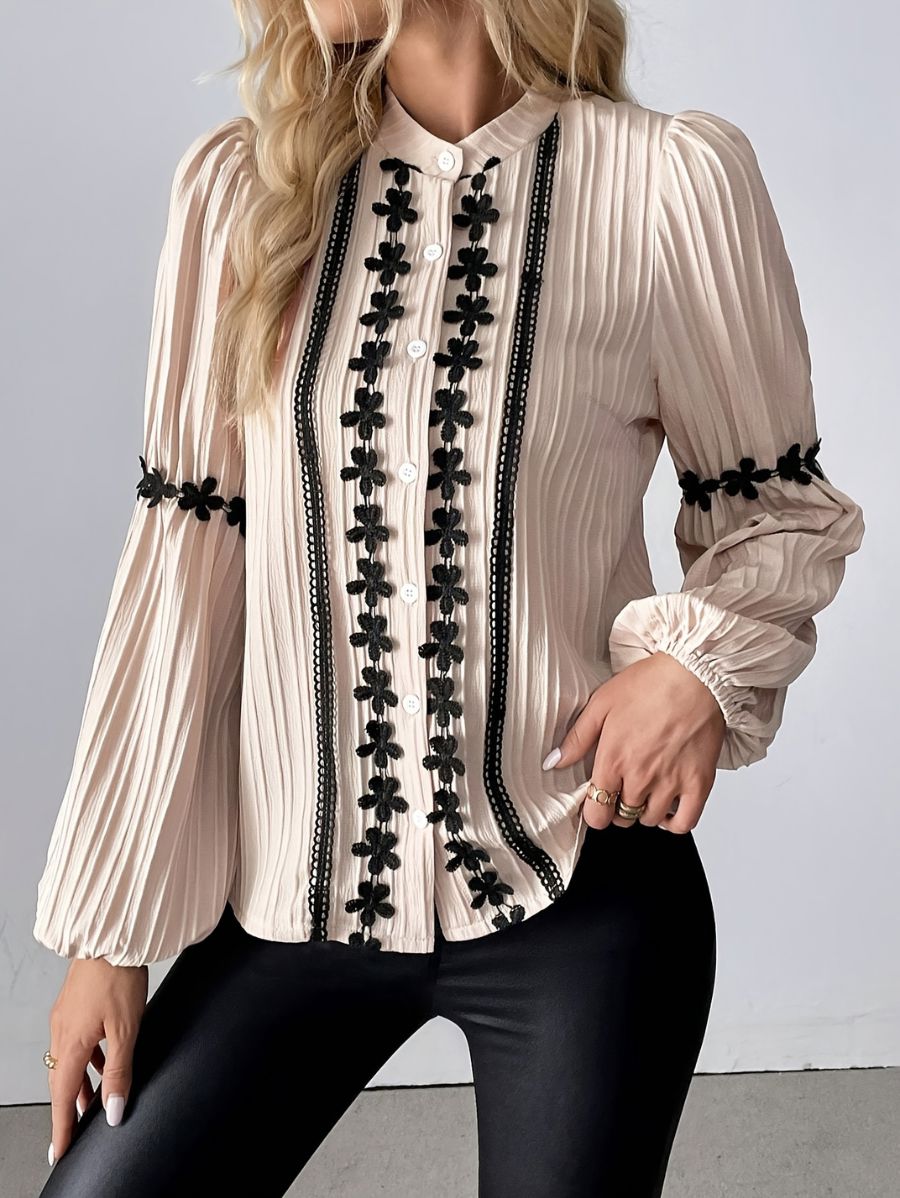 CAMISA CON DETALLE DE ENCAJE Camisa 11 Florebele S 