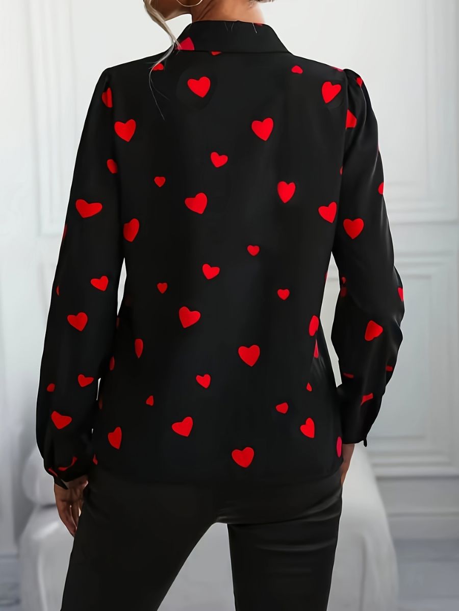 CAMISA CON ESTAMPADO DE CORAZONES Camisa 31 Florebele 