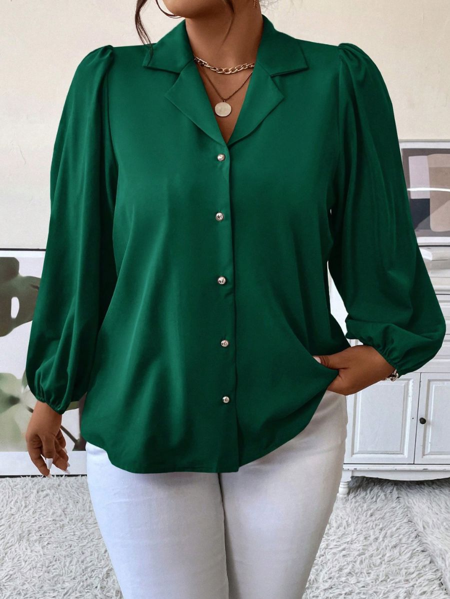 CAMISA CON MANGAS ABULLONADAS Camisa Plus Size 03 Florebele 0XL 