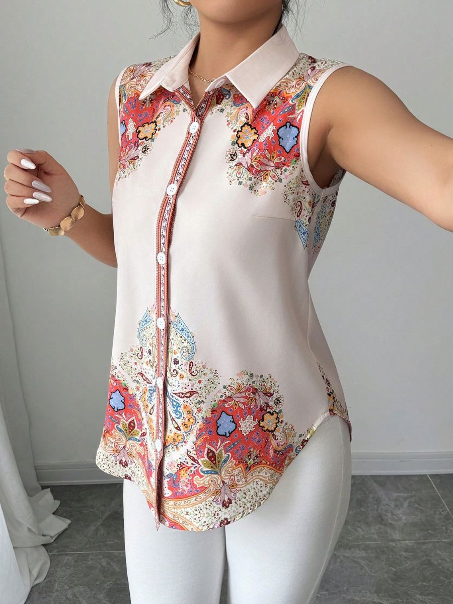CAMISA SIN MANGAS ESTAMPADA Camisa 06 Florebele 
