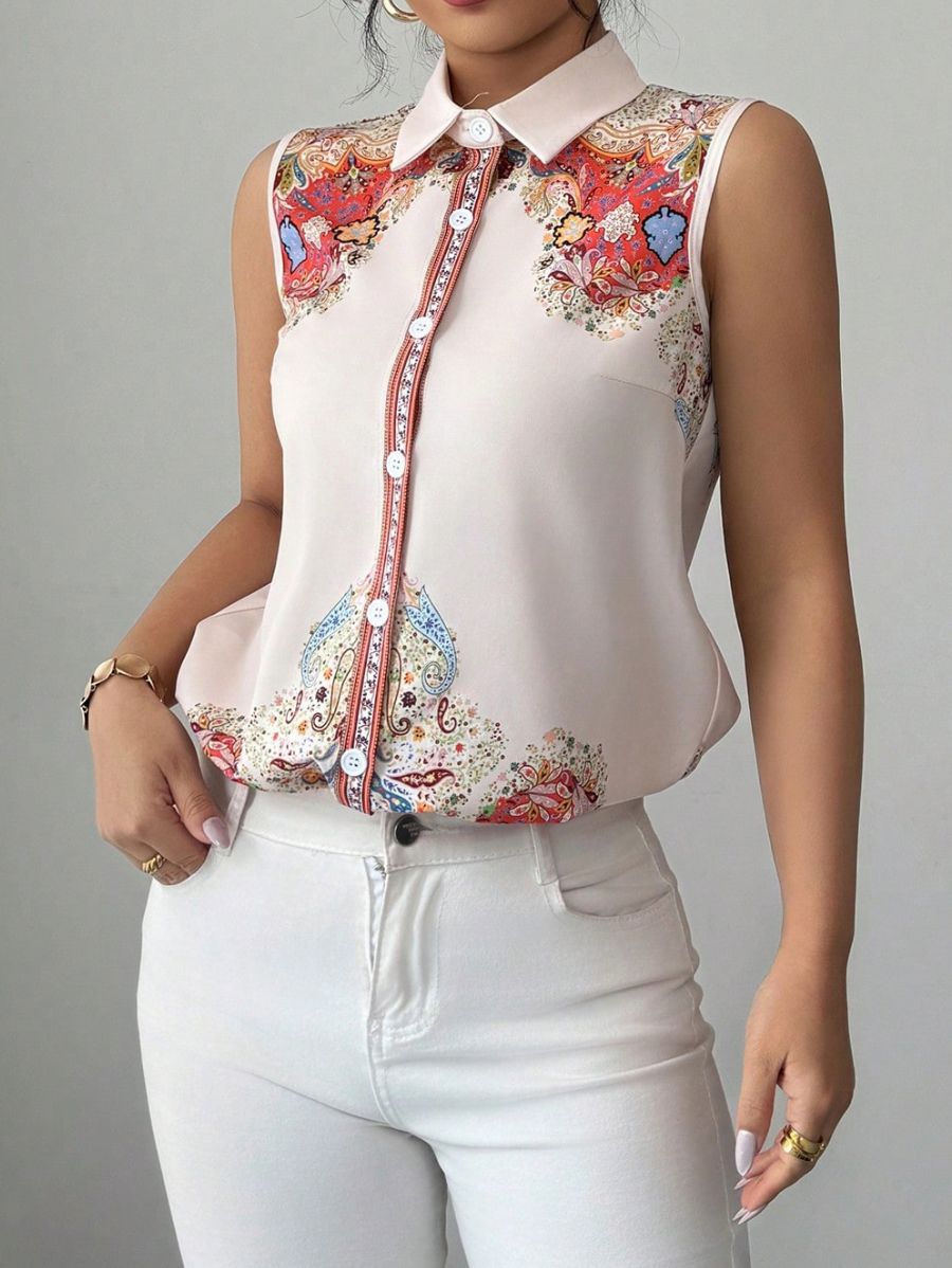 CAMISA SIN MANGAS ESTAMPADA Camisa 06 Florebele 