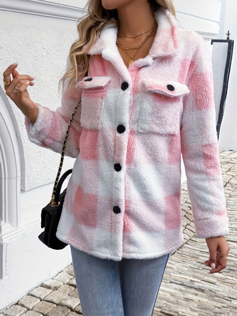 CAMPERA A CUADROS CON BOTONES Campera 11 Florebele 