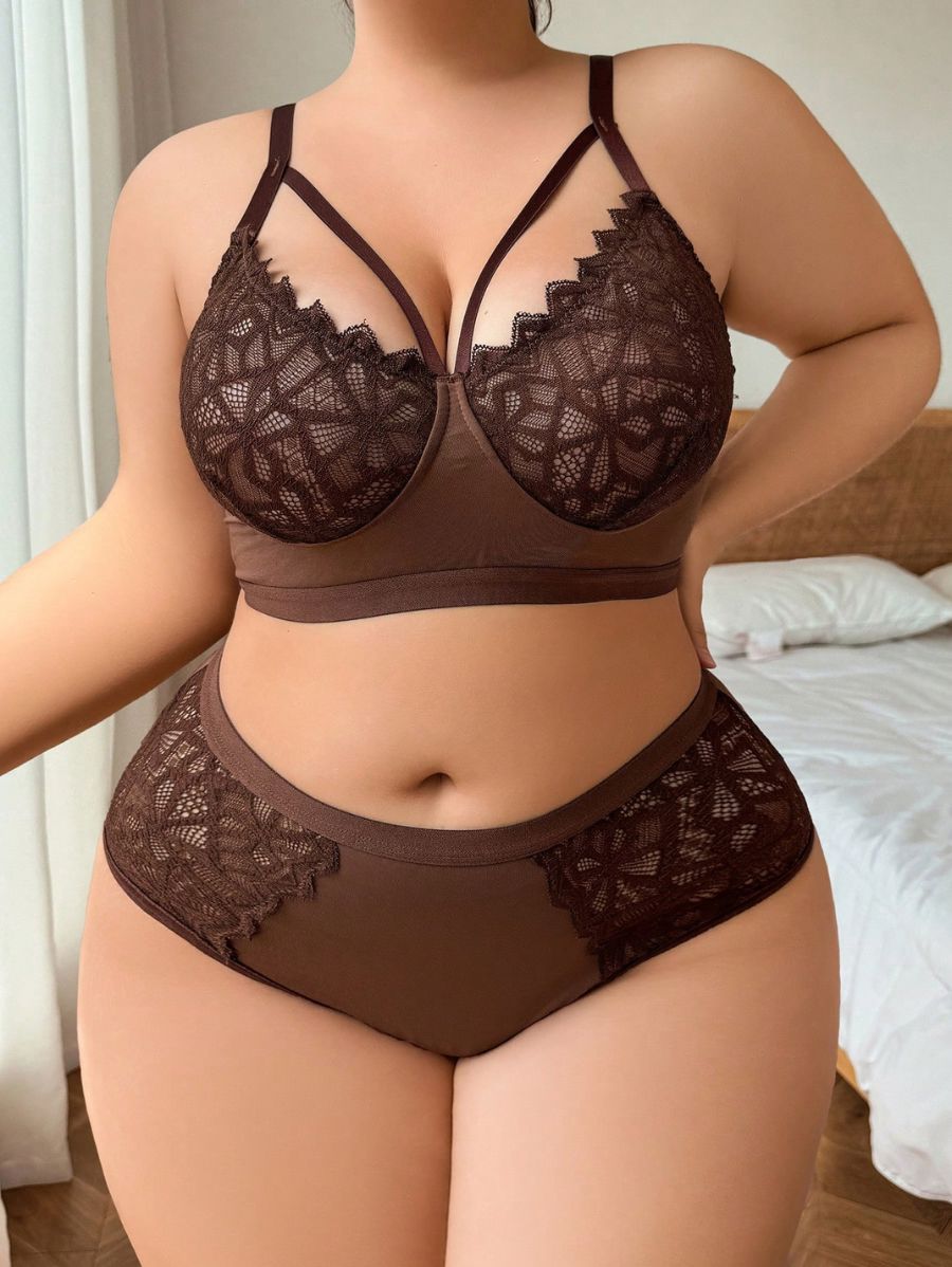 CONJUNTO CON DETALLE DE TIRANTES Lencería Plus Size 10 Florebele 0XL 