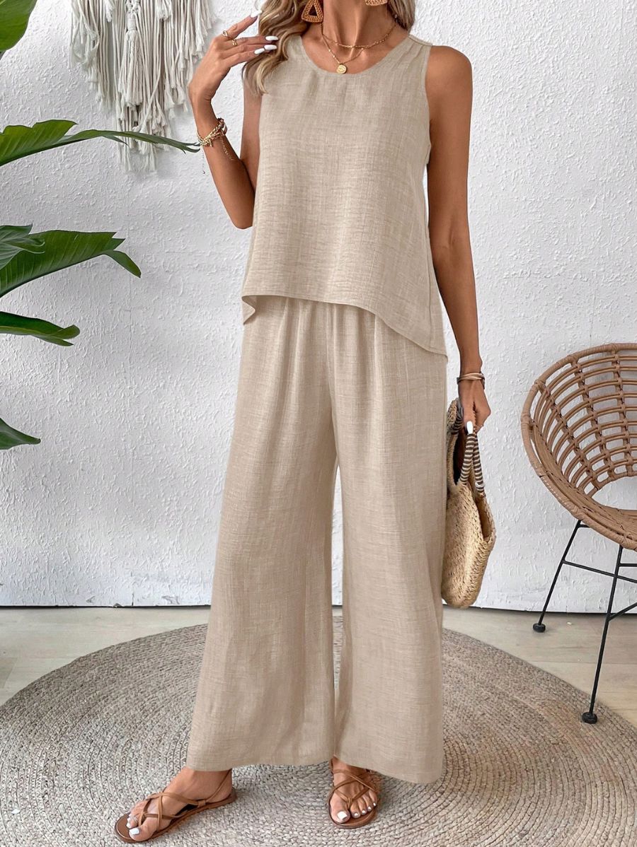 CONJUNTO CON DETALLE EN ESPALDA Conjunto 14 Florebele Beige S 