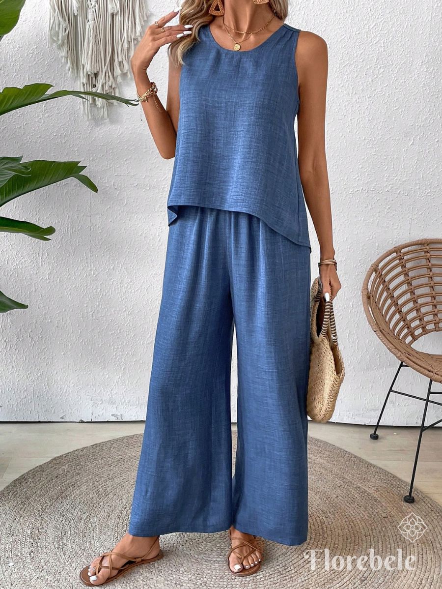 CONJUNTO CON DETALLE EN ESPALDA Conjunto 16 Florebele Azul S 