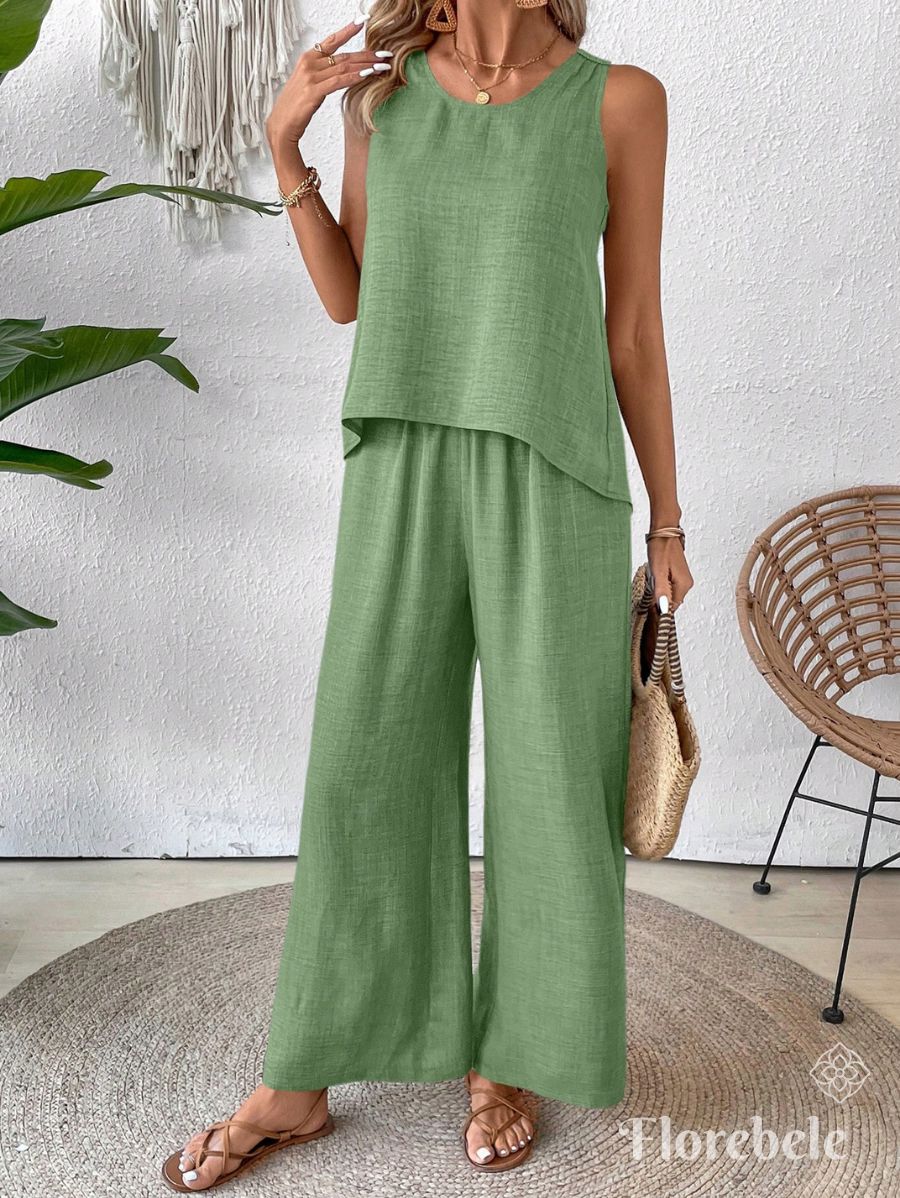 CONJUNTO CON DETALLE EN ESPALDA Conjunto 16 Florebele Verde S 