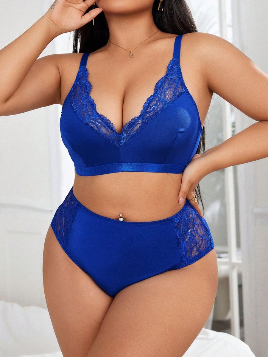 CONJUNTO CON ENCAJE UNICOLOR Lencería Plus Size 02 Florebele 0XL 