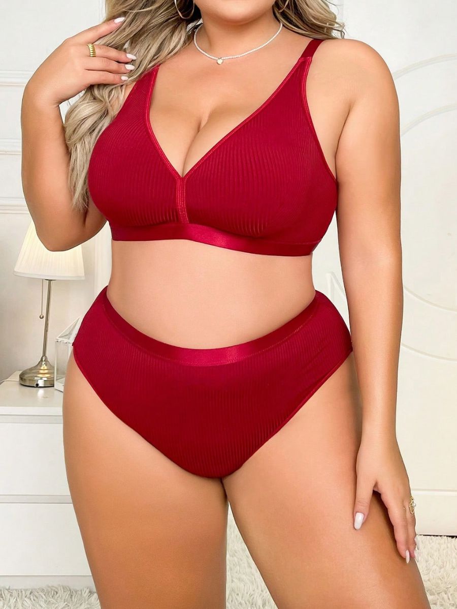 CONJUNTO CON TEXTURA UNICOLOR Lencería Plus Size 08 Florebele 