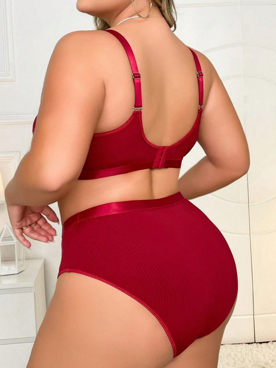CONJUNTO CON TEXTURA UNICOLOR Lencería Plus Size 08 Florebele 