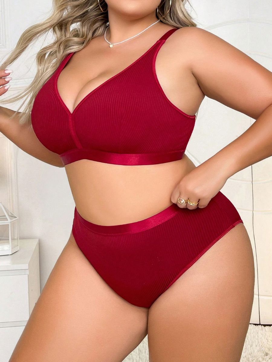 CONJUNTO CON TEXTURA UNICOLOR Lencería Plus Size 08 Florebele 