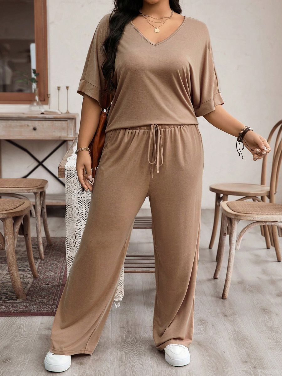 CONJUNTO HOLGADO CON ESCOTE EN V Conjunto Plus Size 11 Florebele 