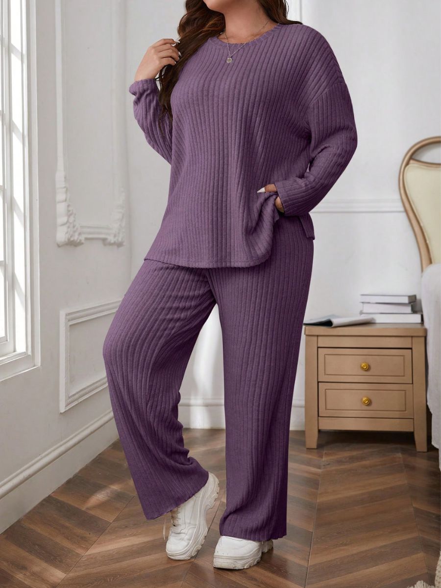 CONJUNTO MANGA LARGA ACANALADO Conjunto Plus Size 04 Florebele 0XL 