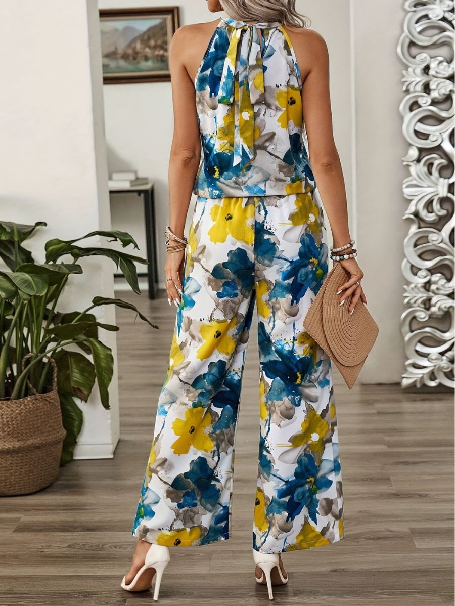 CONJUNTO SIN MANGAS CON ESTAMPADO FLORAL Conjunto 21 Florebele 