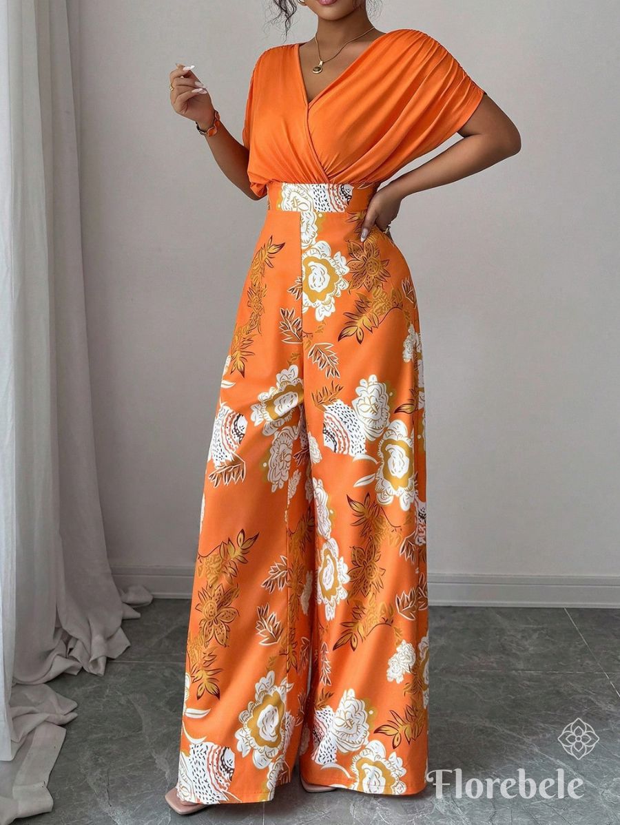 ENTERITO DE PIERNA ANCHA ESTAMPADO Enterito 14 Florebele Anaranjado S 