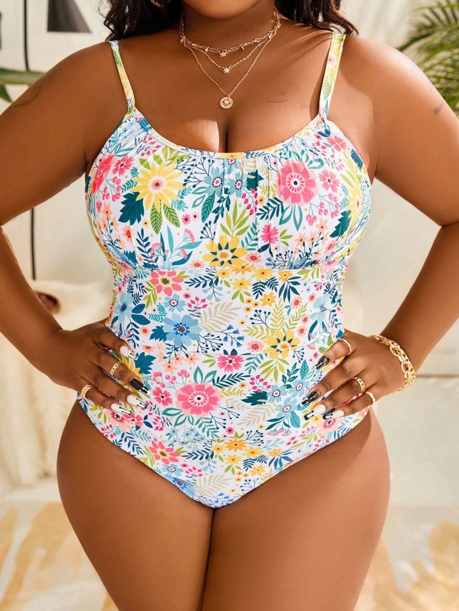 ENTERIZA CON BUSTO FRUNCIDO FLORAL Enteriza Plus Size 16 Florebele 0XL 