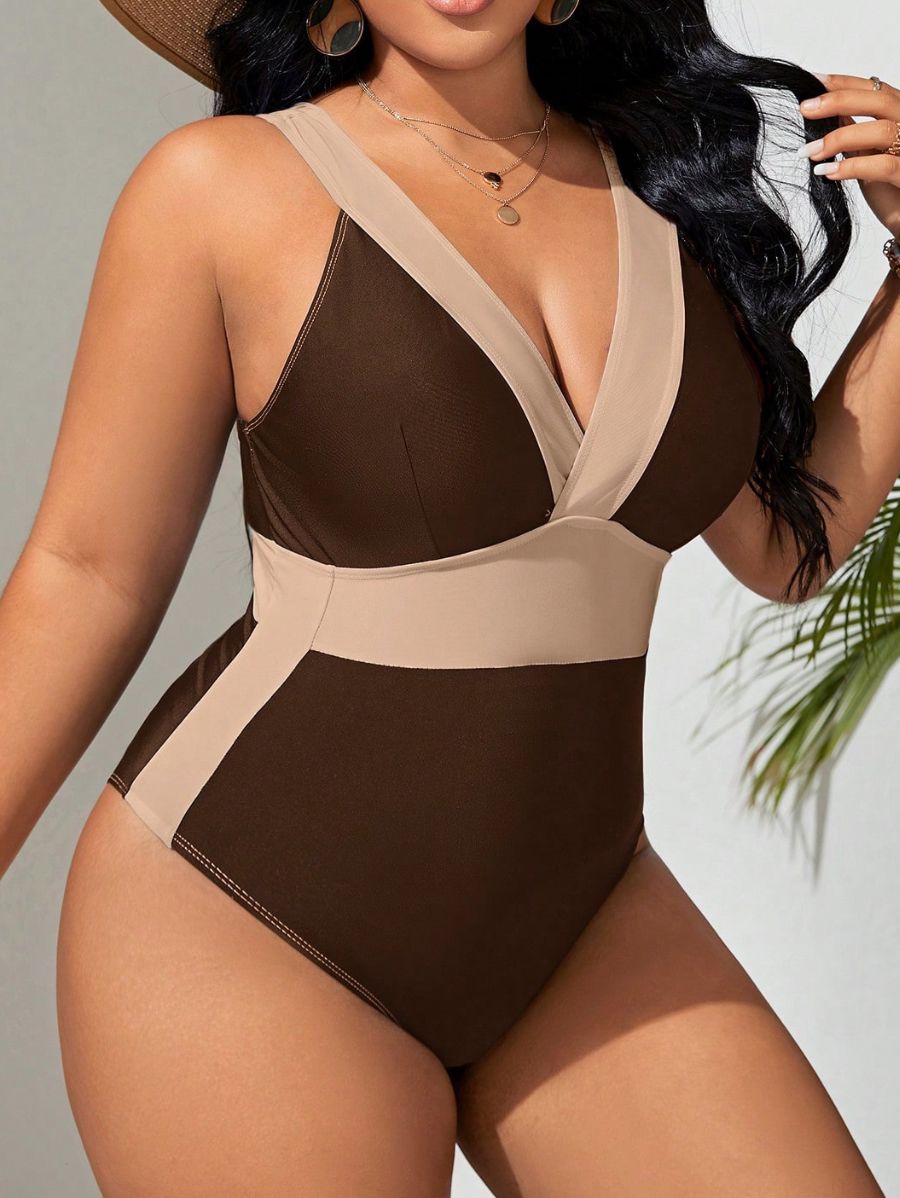 ENTERIZA CON ESCOTE EN V Enteriza Plus Size 22 Florebele 