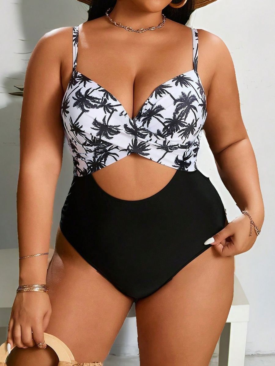 ENTERIZA CON PUSH UP Y ESTAMPADO DE PALMERAS Enteriza Plus Size 21 Florebele 
