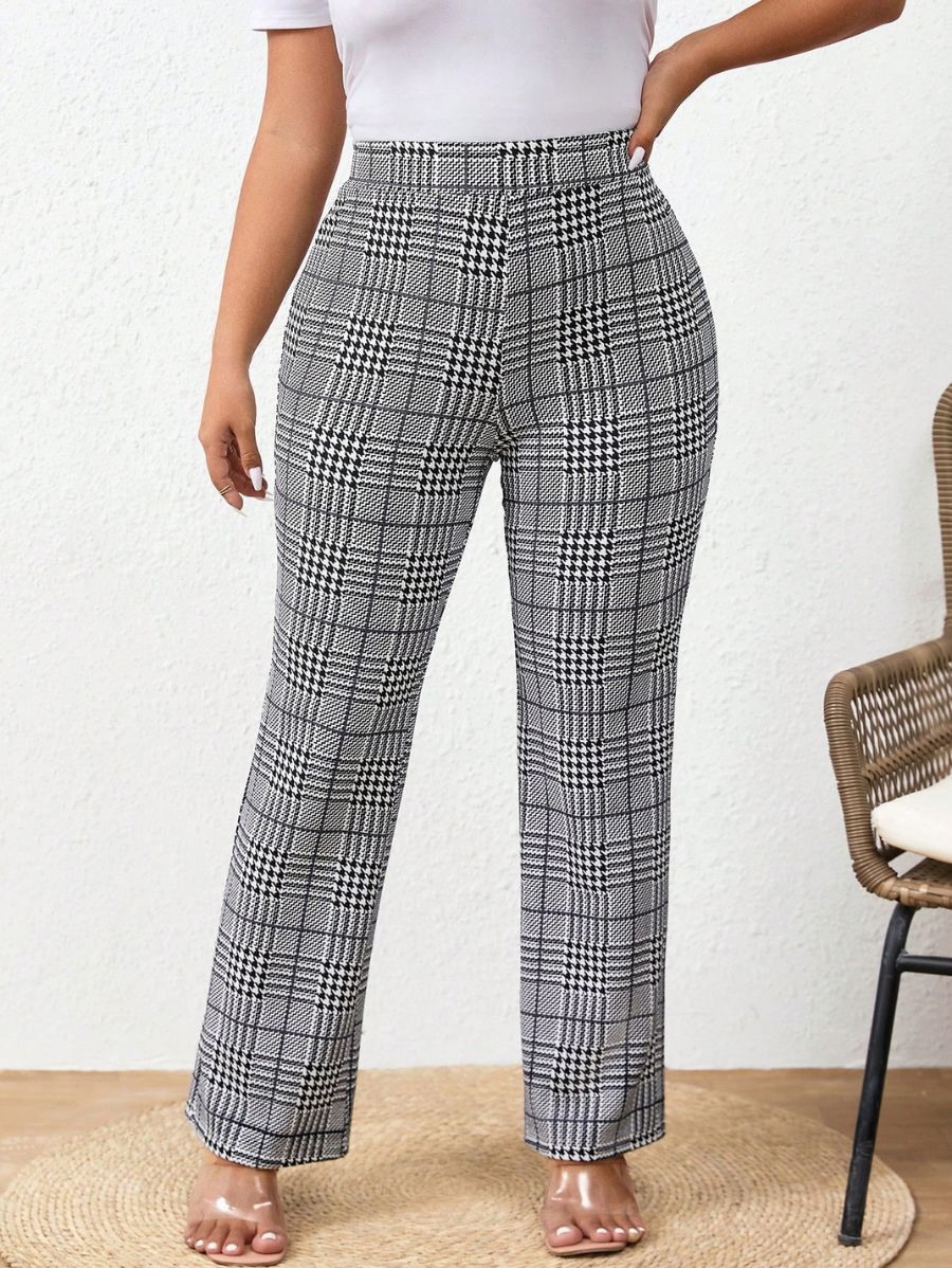 PANTALÓN A CUADROS ELASTIZADO Pantalón Plus Size 14 Florebele 0XL 