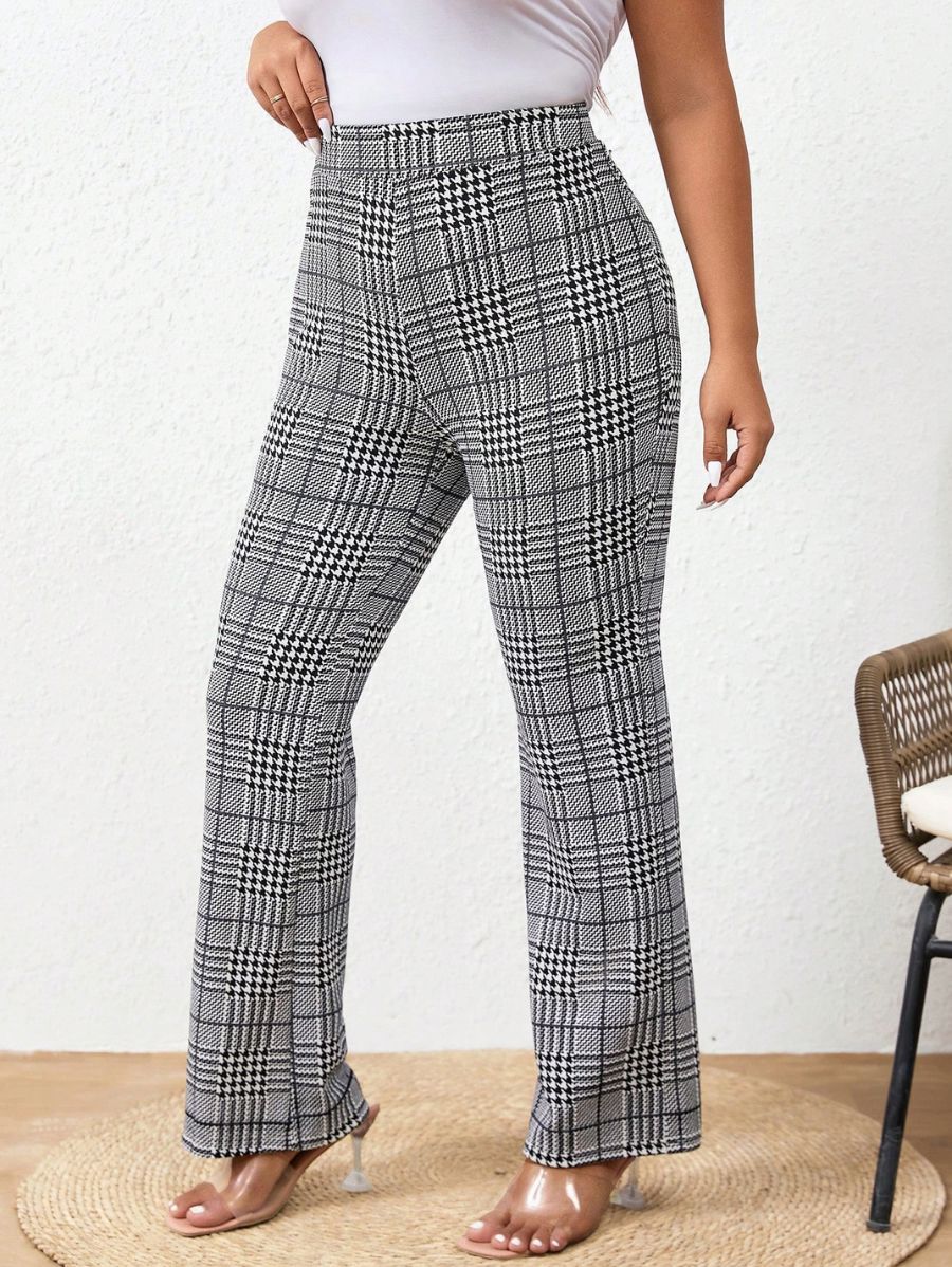 PANTALÓN A CUADROS ELASTIZADO Pantalón Plus Size 14 Florebele 