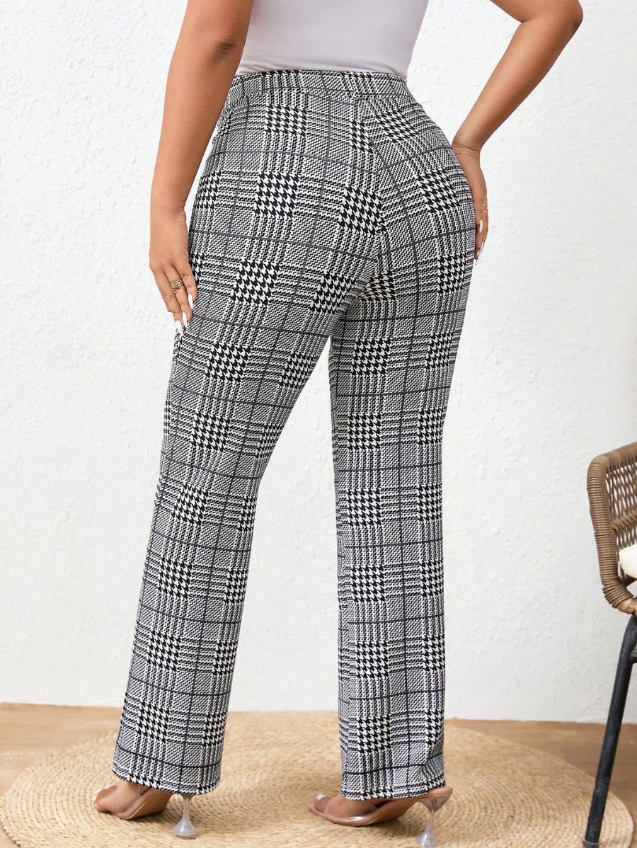 PANTALÓN A CUADROS ELASTIZADO Pantalón Plus Size 14 Florebele 