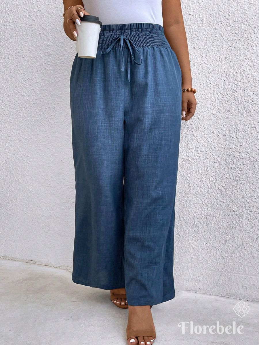PANTALÓN CON CINTURA ELÁSTICA Pantalón Plus Size 09 Florebele 