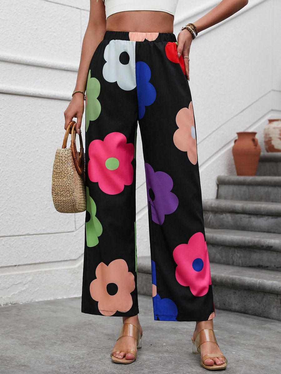PANTALÓN CON ESTAMPADO DE FLORES Pantalón 13 Florebele S 