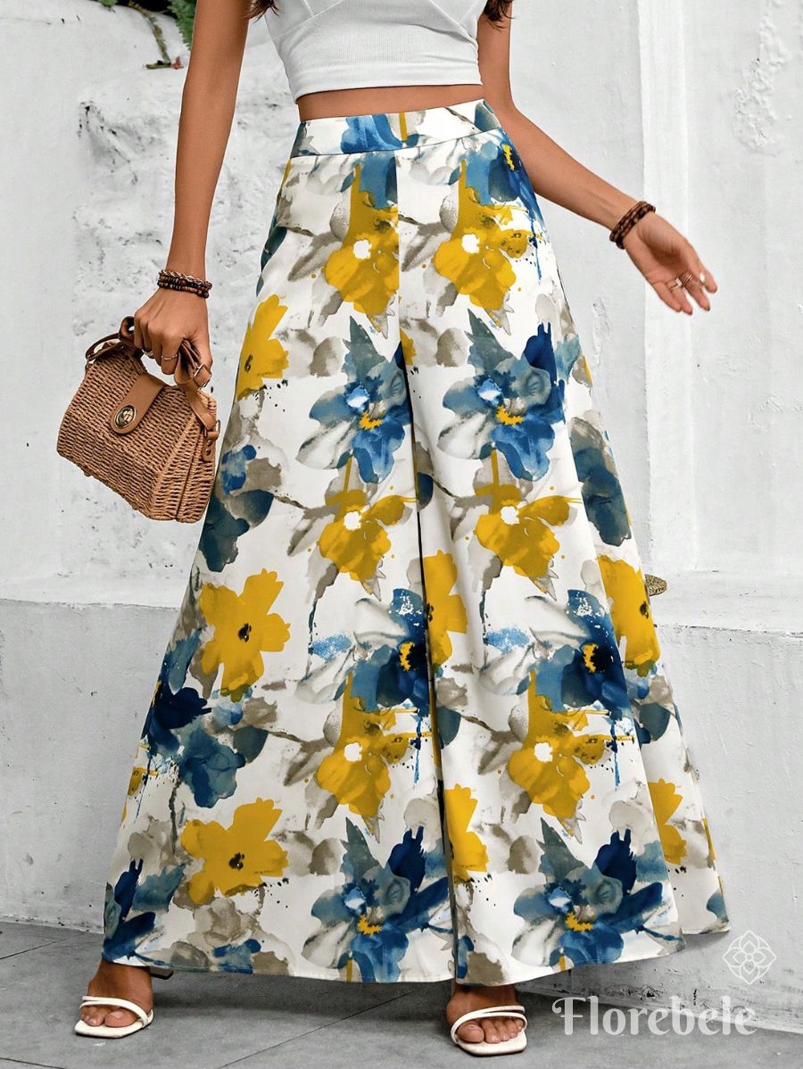 PANTALÓN CON ESTAMPADO FLORAL Pantalón 20 Florebele S 