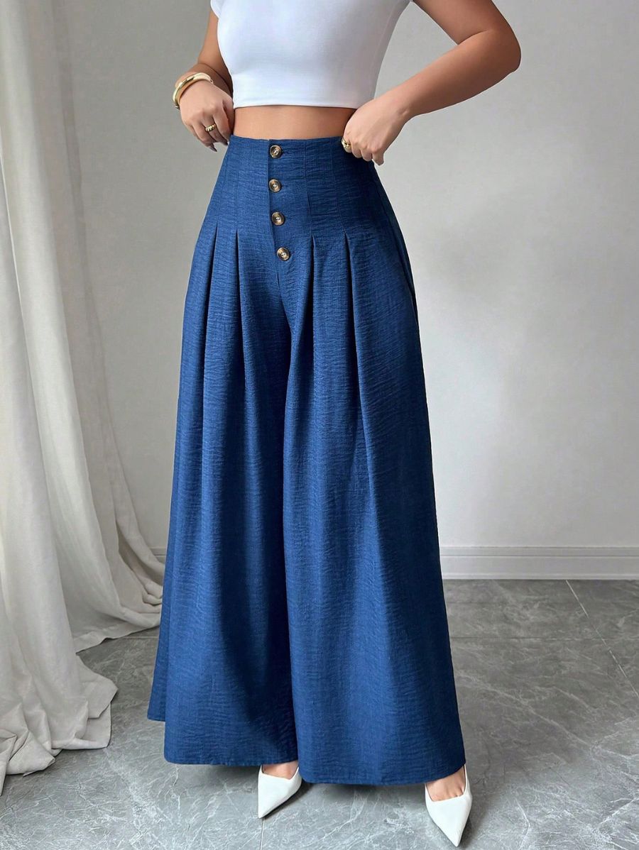 PANTALÓN CON PLIEGUES Y BOTONES Pantalón 10 Florebele S 
