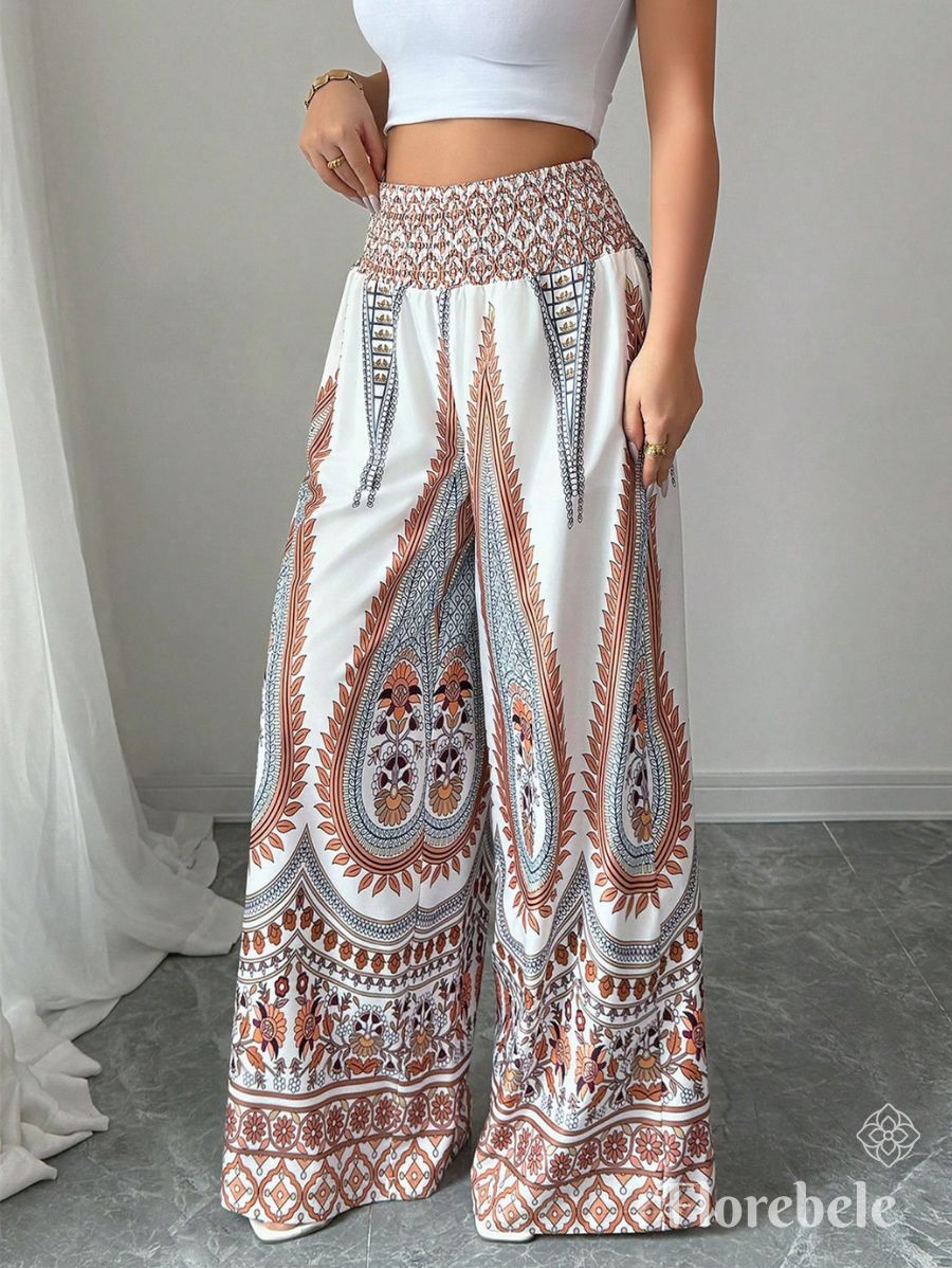 PANTALÓN DE CINTURA ALTA ESTAMPADO Pantalón 14 Florebele 