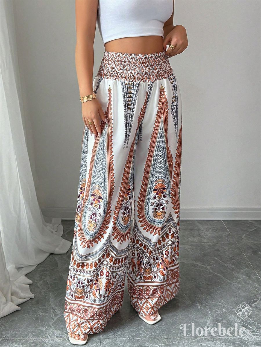 PANTALÓN DE CINTURA ALTA ESTAMPADO Pantalón 14 Florebele S 