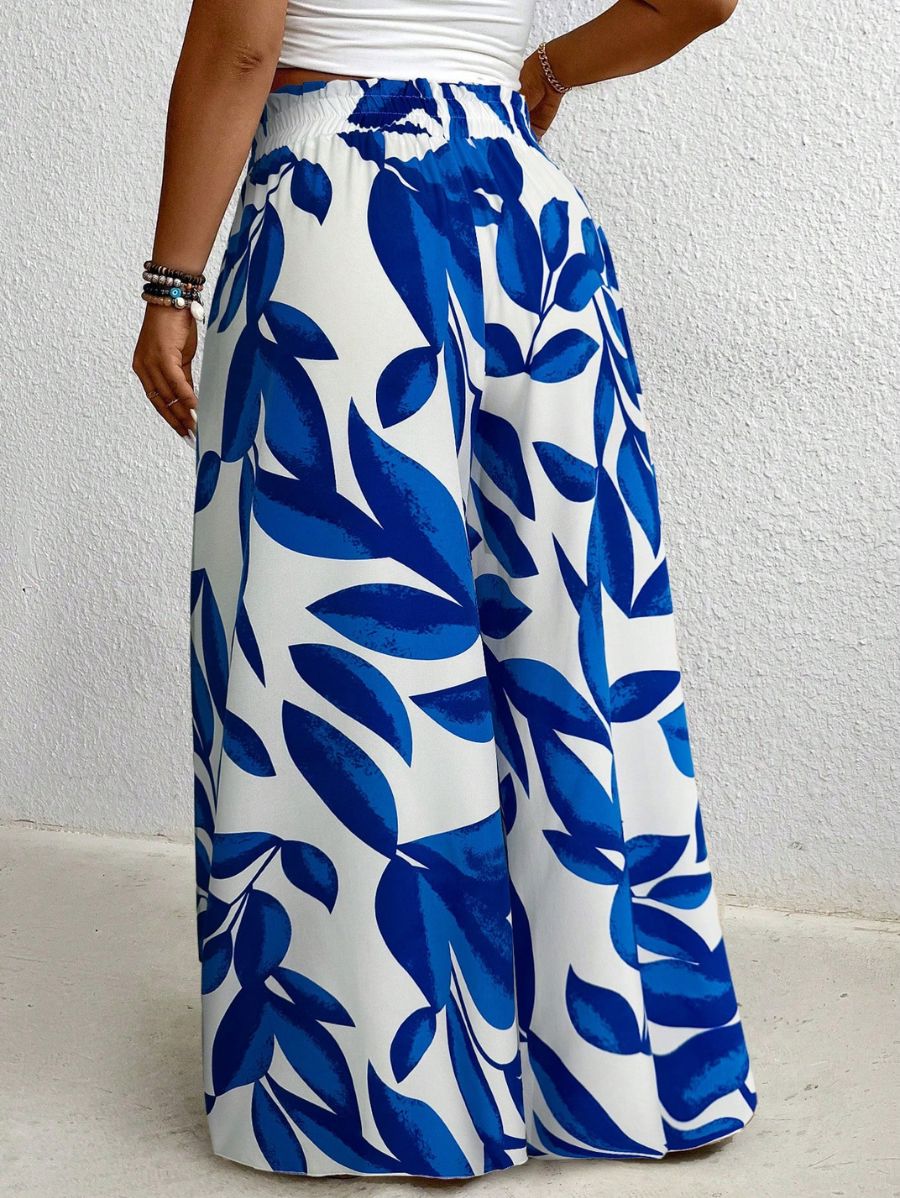 PANTALÓN DE PIERNA ANCHA ESTAMPADO Pantalón Plus Size 13 Florebele 