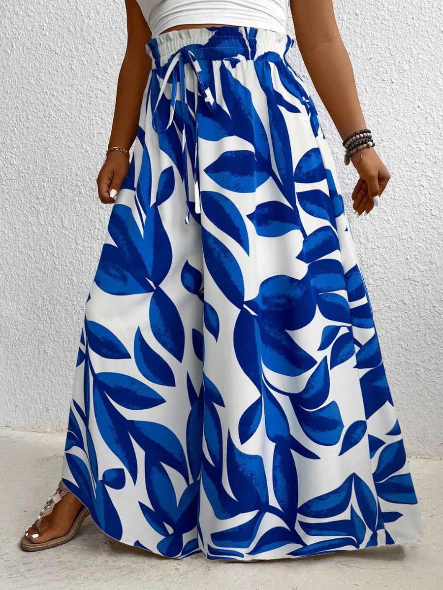 PANTALÓN DE PIERNA ANCHA ESTAMPADO Pantalón Plus Size 13 Florebele 