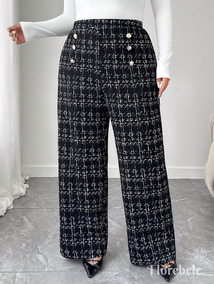 PANTALÓN ELÁSTICO CON BOTONES Pantalón Plus Size 08 Florebele 0XL 