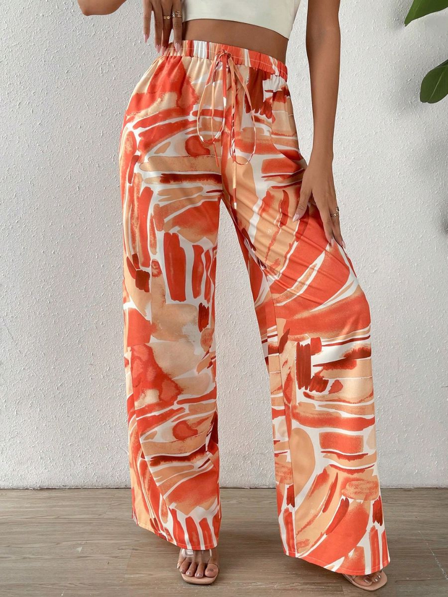 PANTALÓN ESTAMPADO CON CINTURA ELÁSTICA Pantalón 08 Florebele 