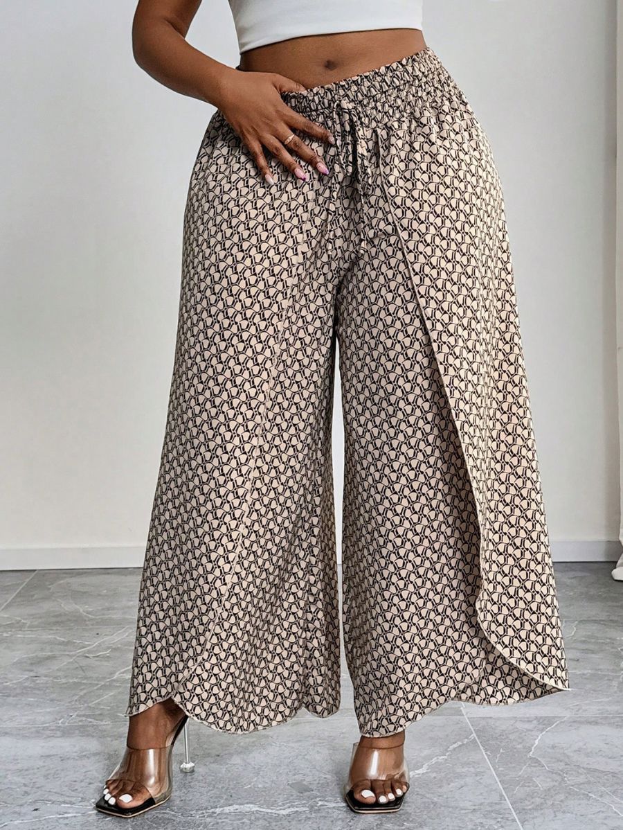 PANTALÓN ESTAMPADO CON CINTURA ELÁSTICA Pantalón Plus Size 15 Florebele 0XL 