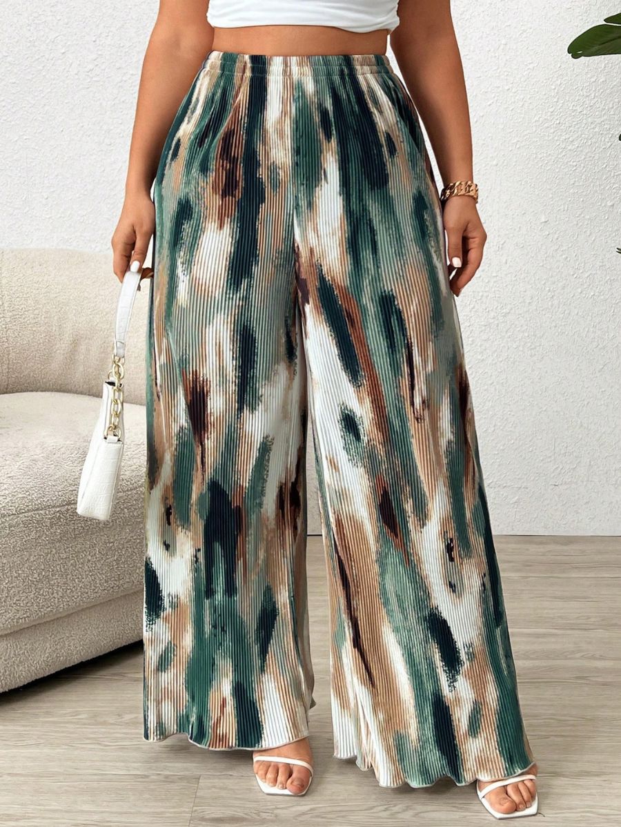 PANTALÓN HOLGADO PLISADO Pantalón Plus Size 03 Florebele 0XL 