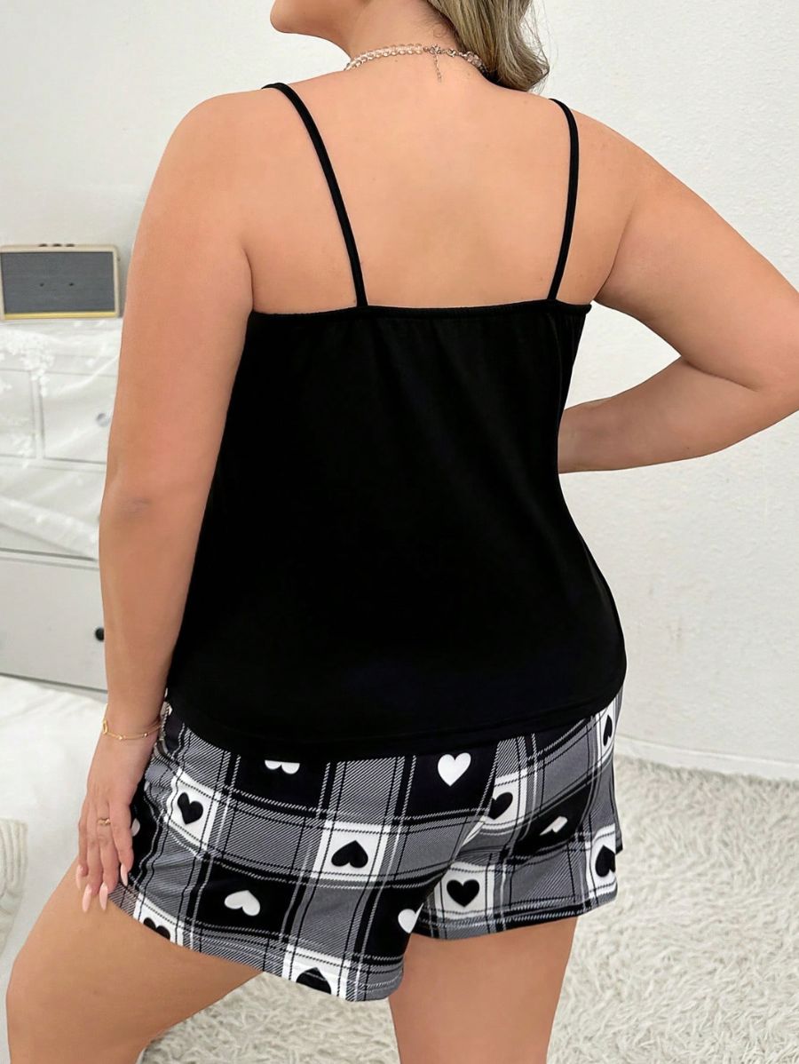 PIJAMA DE TIRANTES CON ESTAMPADO A CUADROS Pijama Plus Size 09 Florebele 