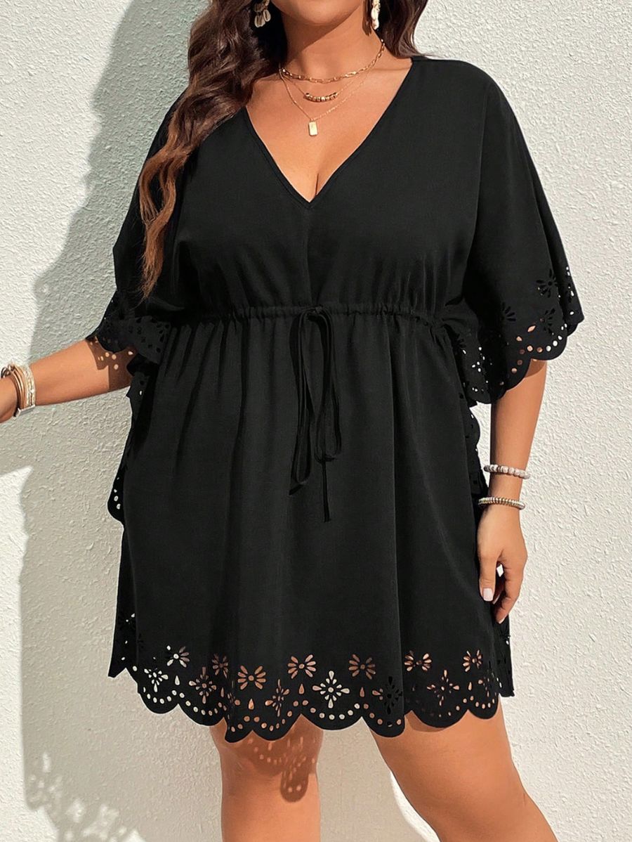 SALIDA DE PLAYA CON CINTURA AJUSTABLE Salida de Playa Plus Size 14 Florebele 0XL 