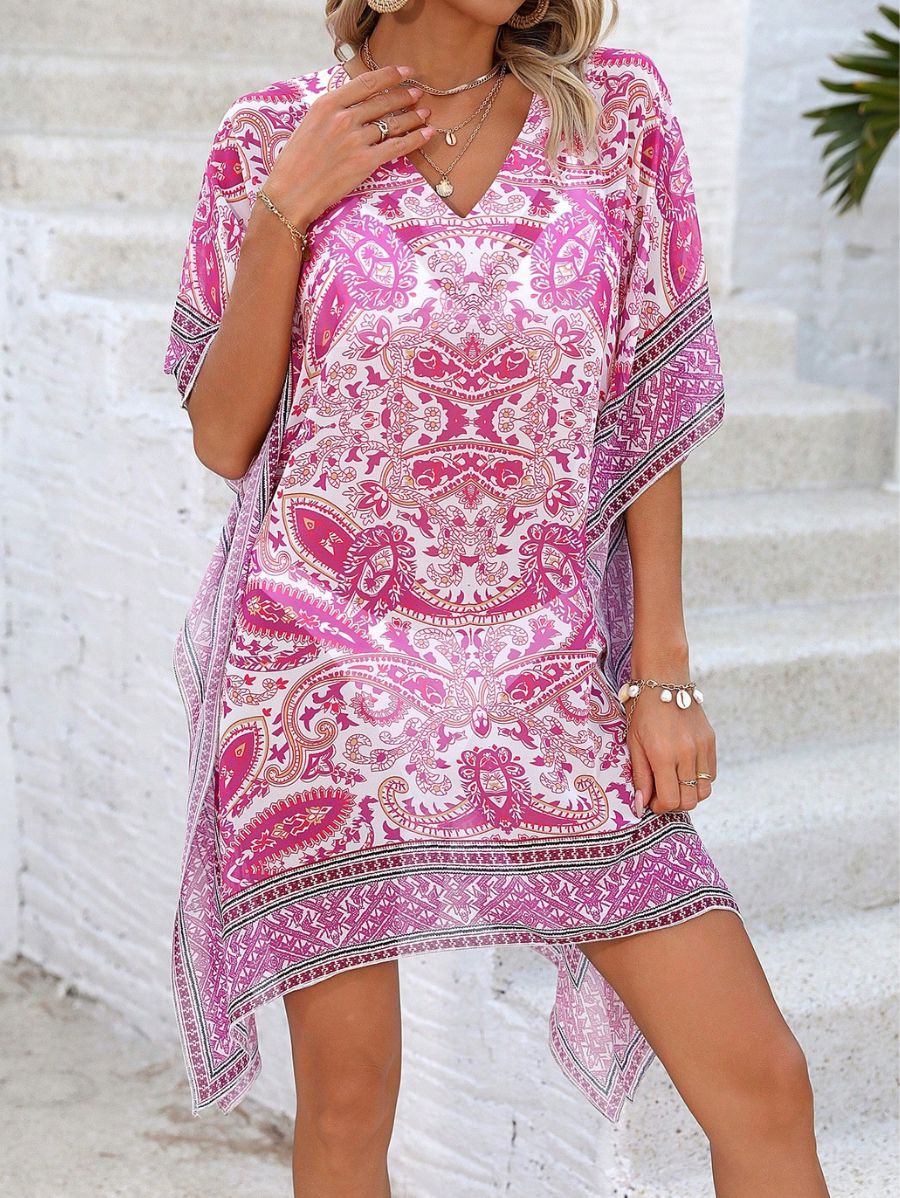 SALIDA DE PLAYA CON ESTAMPADO PAISLEY Salida de Playa 08 Florebele Rosa S 