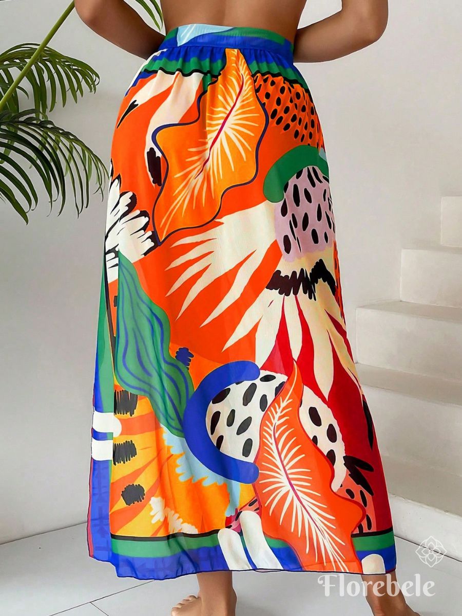 SALIDA DE PLAYA CON NUDO LATERAL ESTAMPADO Salida de Playa 24 Florebele 