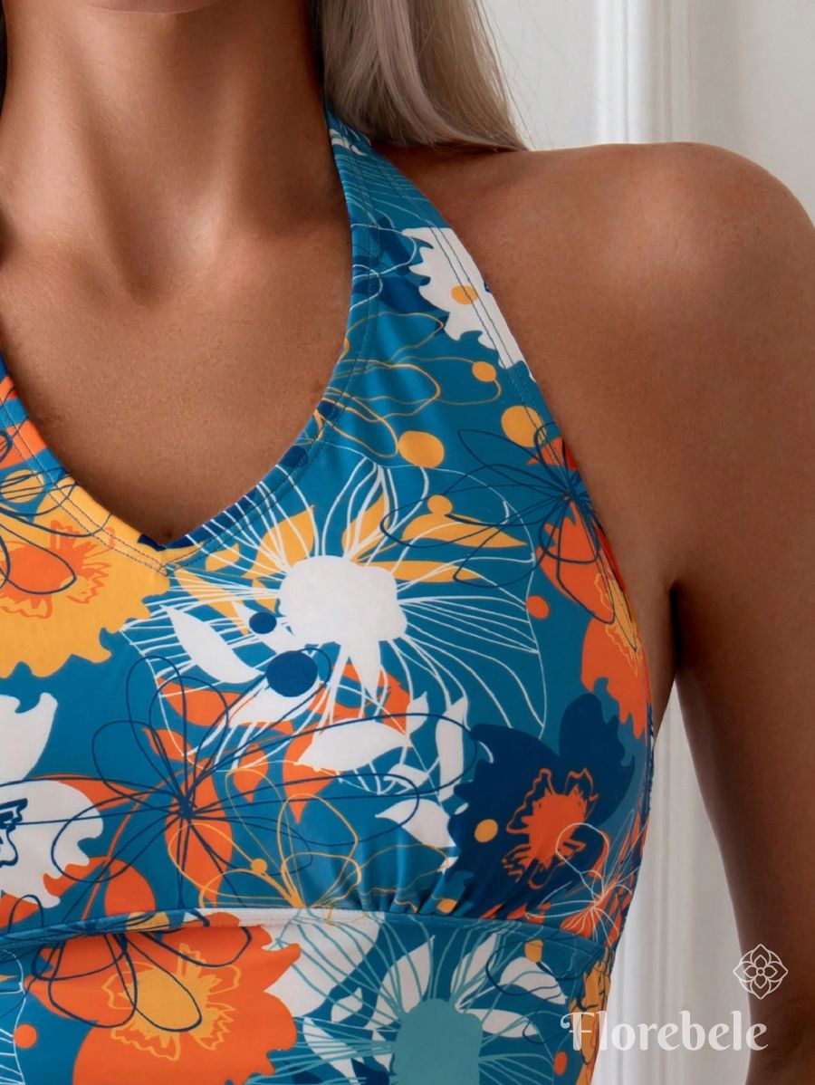 TANKINI CON CUELLO HALTER ESTAMPADO Tankini 10 Florebele 