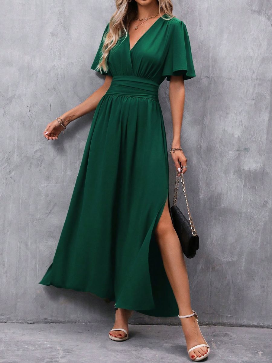 VESTIDO CON ABERTURA EN EL MUSLO Vestido 23 Florebele Verde XS 
