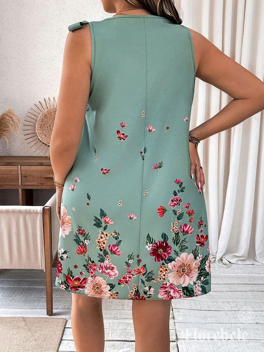 VESTIDO CON ENCAJE Y LAZO Vestido Plus Size 10 Florebele 