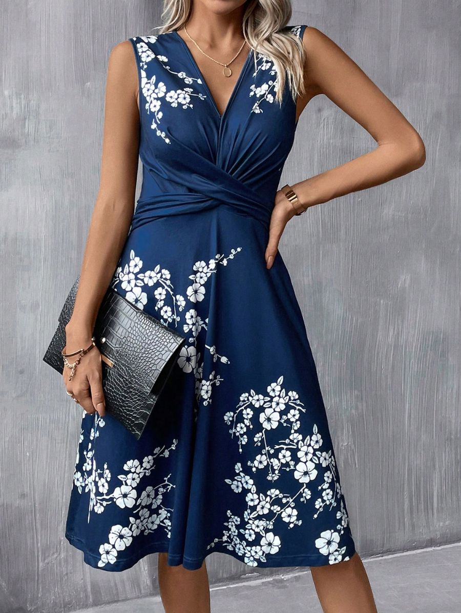 VESTIDO CON ESTAMPADO FLORAL CRUZADO Vestido 34 Florebele S 